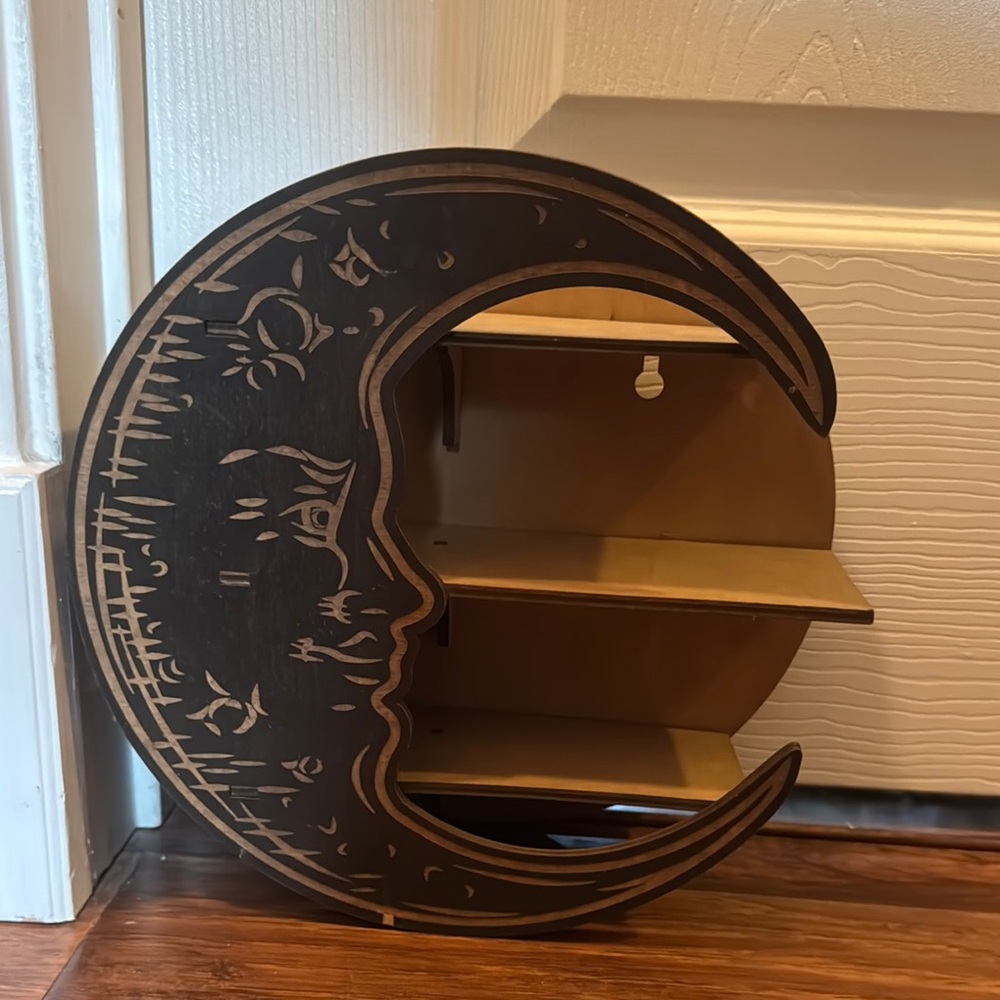 Moon Shaped Wall Shelf - Black